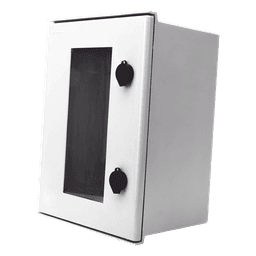 Gabinete de Poliéster IP65 / Puerta Transparente / 300 x 400 x 200 mm / Placa Trasera Incluida / Carga Máxima 30 kg