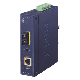 Convertidor de Medios Industrial PoE+ 1000BASE-LX a 10/100/1000BASE-T 802.3at (SC,SM) -20 km