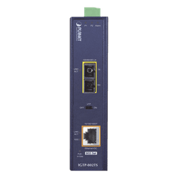 Convertidor de Medios Industrial PoE+ 1000BASE-LX a 10/100/1000BASE-T 802.3at (SC,SM) -20 km