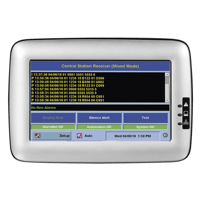 Receptor IP para central de monitoreo con soporte AlarmNet, pantalla táctil y cifrado AES