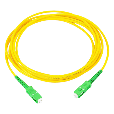 Jumper de Fibra Óptica Monomodo SC/APC SC/APC Simplex, Color Amarillo, 2 Metros (6.56 Pies)