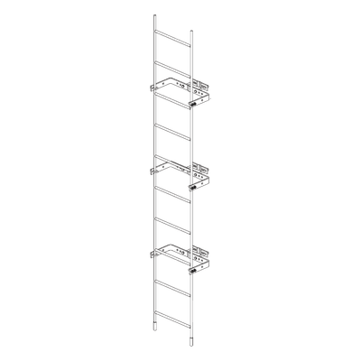 Escalera Exterma Sólida de 3 metros para Secciones 1 a 12 de Torres Super Titan (Incluye 3 Herrajes Sujetadores).