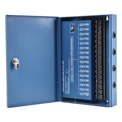 Fuente de Poder Profesional HEAVY DUTY @ 20 Amperes / Compatible con cámaras 4K / 16 Canales / Hasta 1.25A por Salida / Ajuste Independiente de 11 a 15 Vcc por Salida / Protección Contra Sobrecargas / Filtro de Ruido Especial para Cám