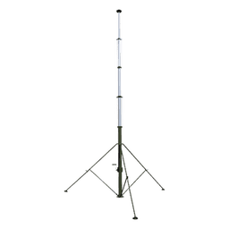 Mástil Telescópico Manual / 9 m (29.5 ft) / Retráctil 2.25 m (7.4 ft) / Carga 20 kg / Viento 100 km/h / Aluminio 6063 / IP65