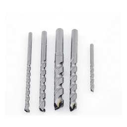 Juego de 5 Pzas. de Broca para Concreto, Zanco Recto (3/16", 1/4", 5/16", 3/8" y 1/2").