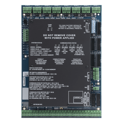 Tarjeta Principal Controlador / 8 Lectoras / 8 Puertas / 45,000 Tarjetas / TCP-IP Opcional / 16 Entradas Auxiliares / 8 Salidas Auxiliares
