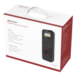 Kit de Control de Acceso TODO INCLUIDO con Lector de Huellas y Tarjetas / 3,000 Huellas / Compatible con App Hik-Connect / Incluye Electroimán  Botón de Salida y Montajes Z y L para imán (DS-K1T804)