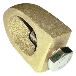 Conector Varilla-Cable / Bronce 100% / Tornillo Acero Inoxidable / Varilla 5/8-3/4 in (16-19 mm) / Cable 4-1/0 AWG / 3.5 x 2.5 x 1.2 cm