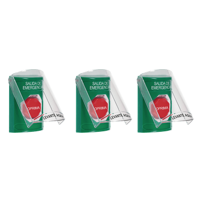 Paquete de 3 Botones con 3 Diferentes Métodos de Activación y 3 Mensajes Diferentes, Color Verde