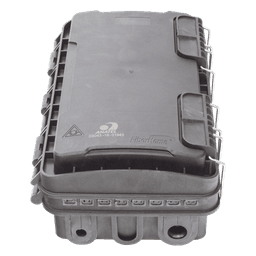 Caja de Distribución de Fibra Óptica para 24 Empalmes, con 8 acopladores SC/APC simplex, Exterior IP65, Color Negro