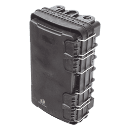 Caja de Distribución de Fibra Óptica para 24 Empalmes, con 8 acopladores SC/APC simplex, Exterior IP65, Color Negro