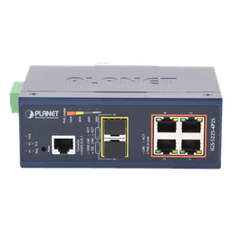 Switch Industrial Administrable Capa 2, 4 Puertos PoE 802.3af/at 10/100/1000T, 2 Puertos SFP 100/1000X