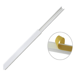 Canaleta de PVC / 12 x 8 mm / Una Vía / 6 Pies (1.83 m) / Cinta Adhesiva / -40°C a +85°C / Auto-extinguible