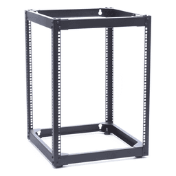 Rack Abierto de 4 Postes Instalación Pared o Piso de 14 Unidades, Ideal para Equipo de Audio!