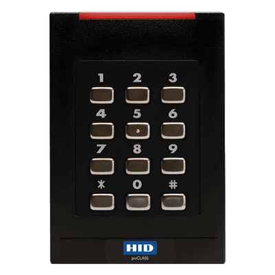 Lector de Acceso con Teclado / iClass SEOS, SE, SR, iClass / Mifare Classic, DesFire EV1 / Bluetooth Smart, NFC / 5-16 VDC / 3.3 x 4.8 x 1.1 in