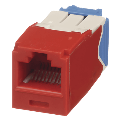 Conector Jack RJ45 / Categoría 6A / 8P8C / Terminación TG / Sin herramienta de impacto / Color Rojo