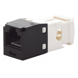 Conector Jack RJ45 Estilo TG, Mini-Com, Categoría 6, de 8 Posiciones y 8 Cables, Color Negro