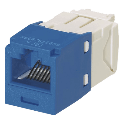 Conector Jack RJ45 Estilo TG, Mini-Com, Categoría 6, de 8 Posiciones y 8 Cables, Color Azul
