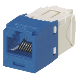 Conector Jack RJ45 Estilo TG, Mini-Com, Categoría 6, de 8 Posiciones y 8 Cables, Color Azul