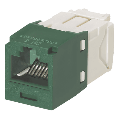 Conector Jack RJ45 / Categoría 6 / 8 Posiciones 8 Cables / Terminación Sin Impacto / Color Verde