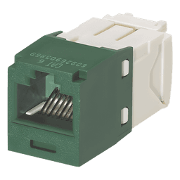 Conector Jack RJ45 / Categoría 6 / 8 Posiciones 8 Cables / Terminación Sin Impacto / Color Verde