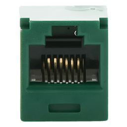 Conector Jack RJ45 / Categoría 6 / 8 Posiciones 8 Cables / Terminación Sin Impacto / Color Verde