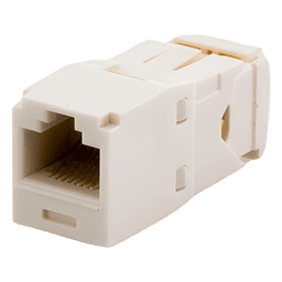Conector Jack RJ45 Estilo TG, Mini-Com, Categoría 6, de 8 Posiciones y 8 Cables, Color Blanco Mate