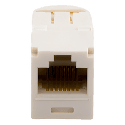 Conector Jack RJ45 Estilo TG, Mini-Com, Categoría 6, de 8 Posiciones y 8 Cables, Color Blanco Mate