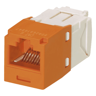Módulo Jack RJ45 / Cat 6 / 8P8C / Terminación TG Sin Herramienta / 22-26 AWG / Naranja