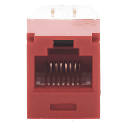 Conector Jack RJ45 Estilo TG, Mini-Com, Categoría 6, de 8 Posiciones y 8 Cables, Color Rojo