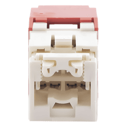 Conector Jack RJ45 Estilo TG, Mini-Com, Categoría 6, de 8 Posiciones y 8 Cables, Color Rojo