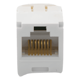 Conector Jack RJ45 Estilo TG, Mini-Com, Categoría 6, de 8 Posiciones y 8 Cables, Color Blanco