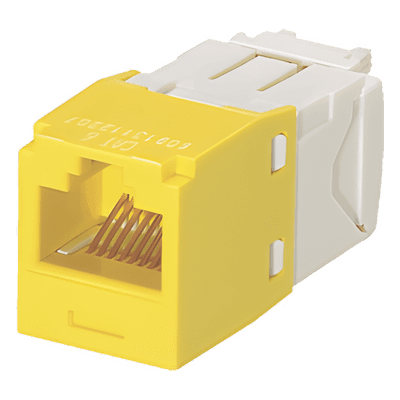 Jack RJ45 / Categoría 6 / 8P8C / Terminación TG / Sin herramienta de impacto / Amarillo