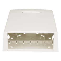 Caja de Montaje en Superficie / 12 Puertos Mini-Com / Almacenamiento 24 m (78.7 ft) de Fibra / ABS RoHS / 120 x 46.1 x 170.1 mm