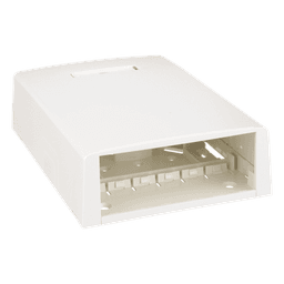 Caja de Montaje en Superficie / 12 Puertos Mini-Com / Almacenamiento 24 m (78.7 ft) de Fibra / ABS RoHS / 120 x 46.1 x 170.1 mm