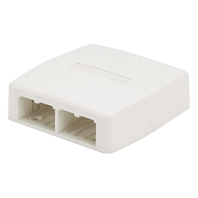 Caja de Montaje en Superficie, Para 4 Módulos Mini-Com, Color Blanco Mate