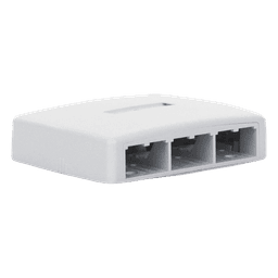 Caja de Montaje en Superficie, Para 6 Módulos Mini-Com, Color Blanco