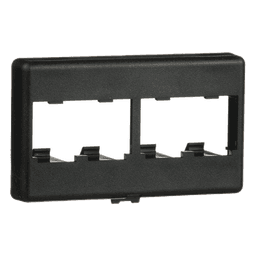 Placa de Mobiliario Modular Estándar, Salidas Para 4 Puertos Mini-Com, Color Negro