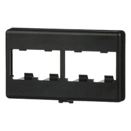 Placa de Mobiliario Modular Estándar, Salidas Para 4 Puertos Mini-Com, Color Negro