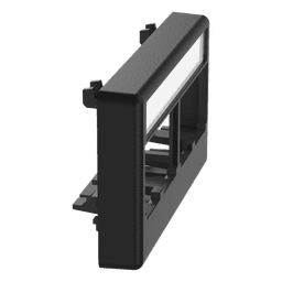Placa de Mobiliario Modular Estándar, Salidas Para 4 Puertos Mini-Com, Con Espacio Para Etiquetas, Color Negro