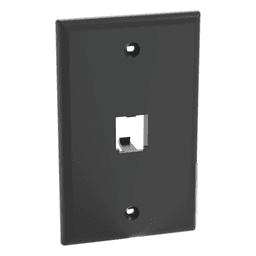 Placa de Pared Vertical Clásica, Salida Para 1 Puerto Mini-Com, Color Negro