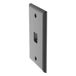 Placa de Pared Vertical Clásica, Salida Para 1 Puerto Mini-Com, Color Negro