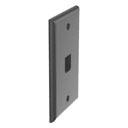 Placa de Pared Vertical Clásica, Salida Para 1 Puerto Mini-Com, Color Negro