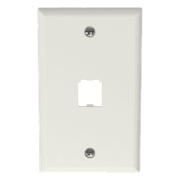 Placa de Pared Vertical Clásica, Salida Para 1 Puerto Mini-Com, Color Blanco Mate