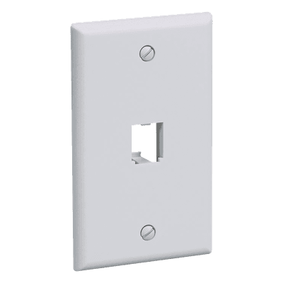 Placa de Pared Vertical / 1 Puerto Mini-Com / Diseño Plano / ABS / 69.8 x 114.3 mm (2.75 x 4.5 pulg)