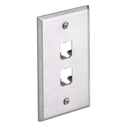 Placa de Pared Vertical, de Acero Inoxidable, Salida Para 2 Puertos Mini-Com