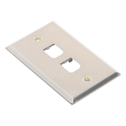 Placa de Pared Vertical, de Acero Inoxidable, Salida Para 2 Puertos Mini-Com
