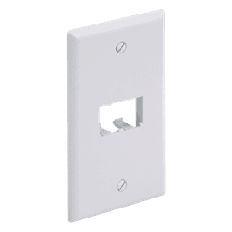 Placa de Pared Vertical / 2 Puertos Mini-Com / 69.8 x 114.3 mm / 2.75 x 4.5 pulgadas / ABS / Blanco