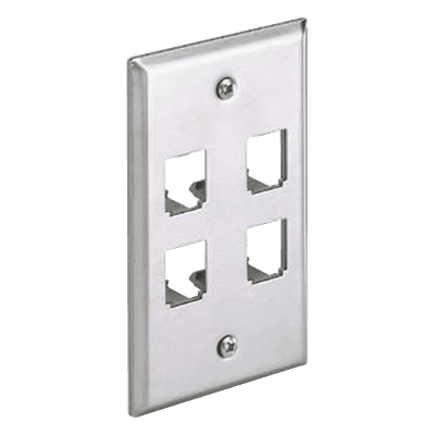 Placa de Pared Vertical, de Acero Inoxidable, Salida Para 4 Puertos Mini-Com
