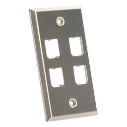 Placa de Pared Vertical, de Acero Inoxidable, Salida Para 4 Puertos Mini-Com